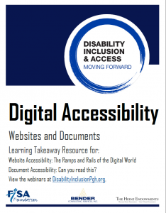 Cover of Digital accessibility of websites and documents learning takeaway